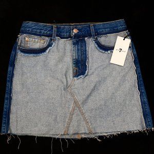 7 All for Man Kind Two Toned Denim Skirt